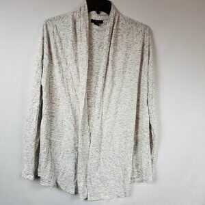 Gap Womens Heathered Grey Open Front Long Slv Collared Cardigan XL